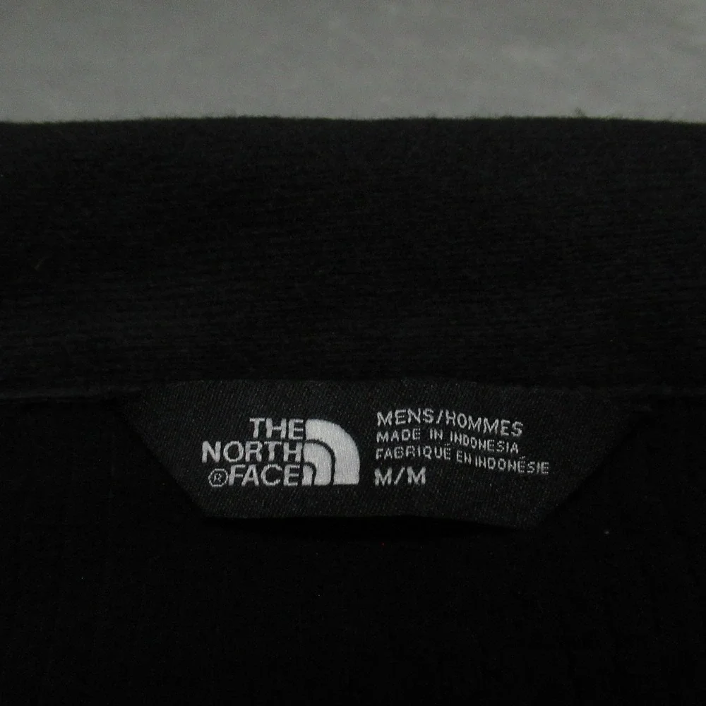 North Face Jacket Mens Medium Black Mountain Peaks Fleece Full Zip Hike LOGO NEW